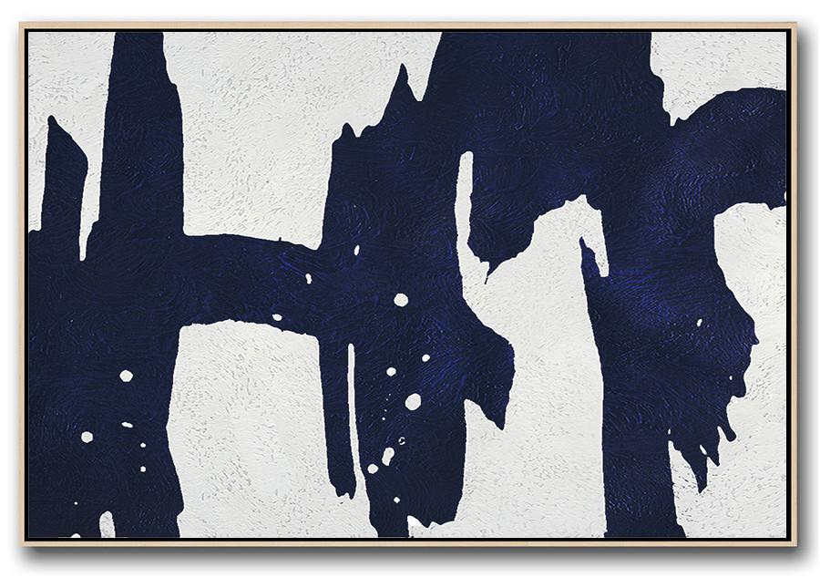 Horizontal Navy Minimalist Art #NV89C - Click Image to Close